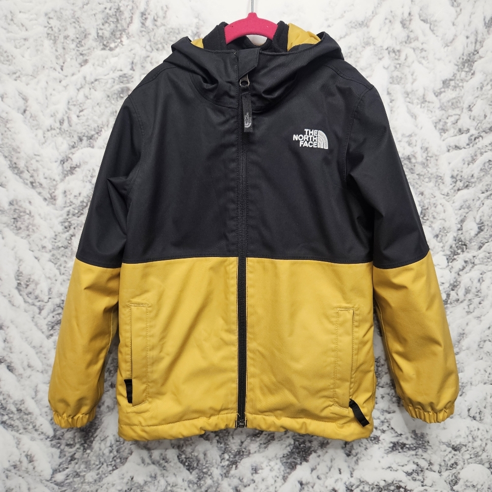 The North Face Boys XS Triclimate 2 In 1 Hooded Coat, Gold/Black, Fleece Lining